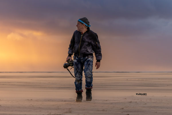 Hein van Houten in zijn element op de Vliehors, 30 december 2025