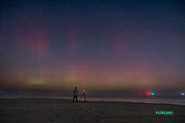 Noorderlicht strand bij Oost 11 december 2025