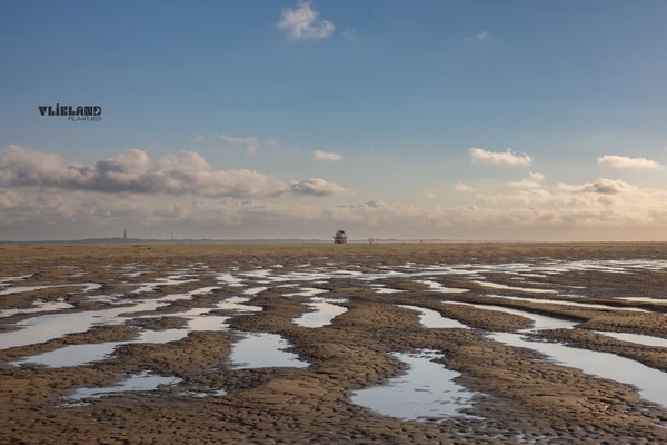 Vliehors drenkelingenhuisje en waterpoeltjes, okt 2025