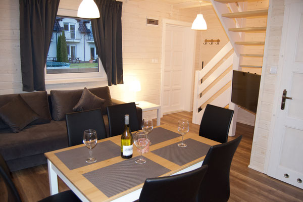 Wohnzimmer im Holzhaus