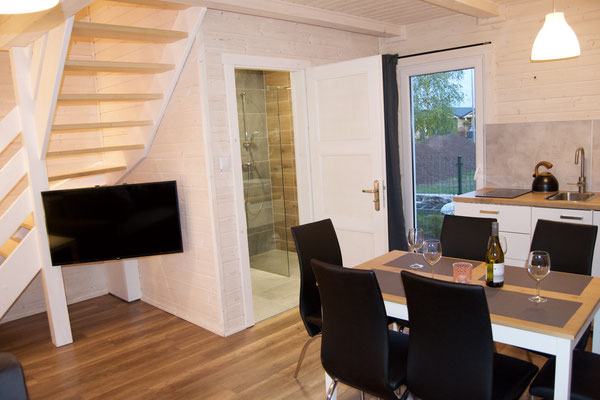 Wohnzimmer im Holzhaus