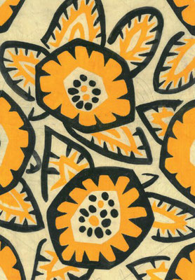 Étude pour tissu à motif floral orange. Vers 1921-1924, Collection particulière.