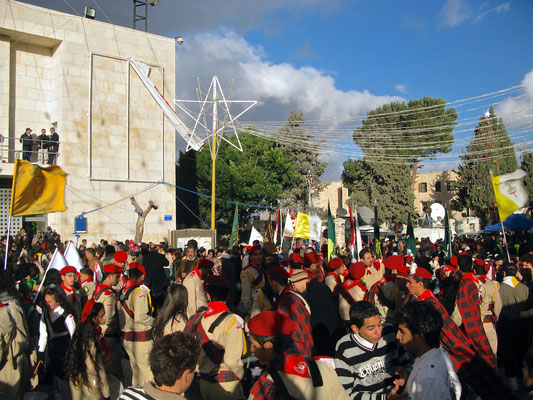 Pfadfindergruppenumzug in Bethlehem