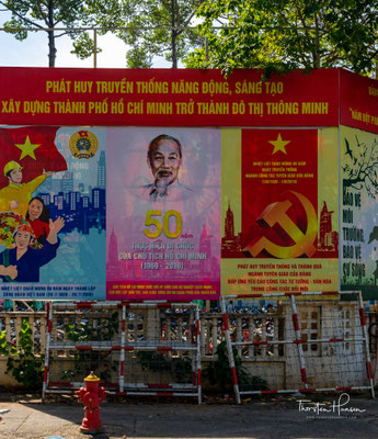 Kommunistische Propaganda in Ho-Chi-Minh-Stadt