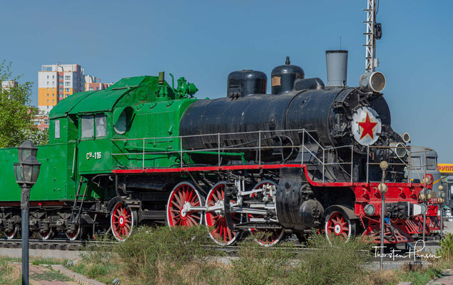 Dampflok Cy-116 in dam Eisenbahn Museum von Mongolei in Ulaanbaatar 