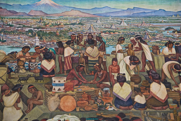 Murales von Diego Rivera im Nationalpalast