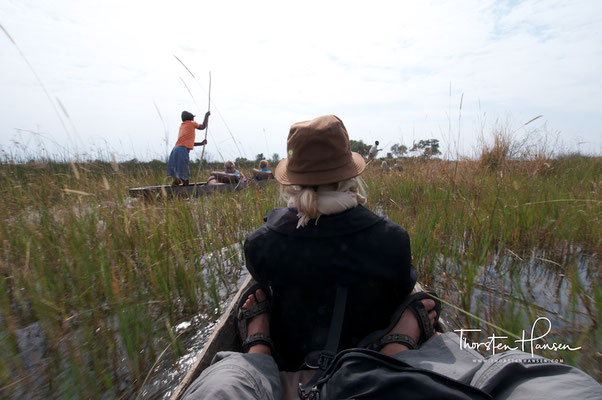 Mit dem Mokoro ins Okavango delta in Botswana