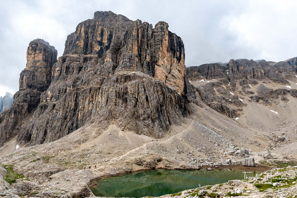 Der 2985m hohe Cima Pisciadù ist der Ausgangspunkt der heutigen Etappe