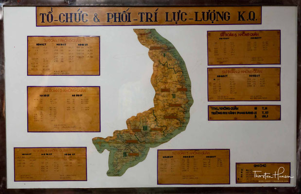 Karte von Vietnam im Bunker des Unabhängigkeitspalast 