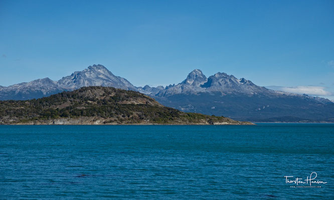 Blick auf die Berge Chiles und die Islas de Tierra del Fuego
