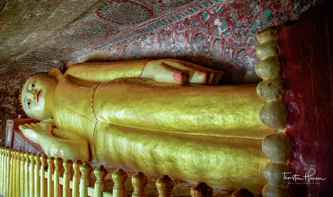 Liegender Buddha in der Hpo Win Daung Höhle
