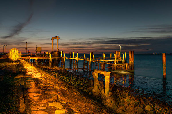 Lightpainting - Hallig Hooge Anleger