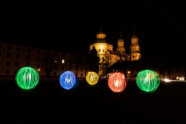 Lightpainting Lichtkugel in Kempten