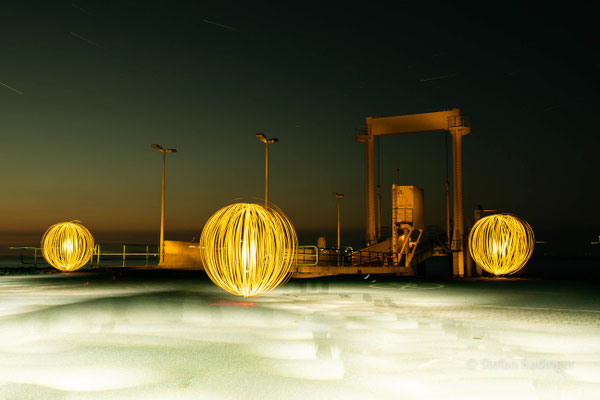 Lightpainting - Hallig Hooge Anleger