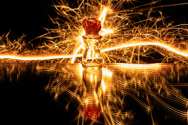 Lightpainting - Spiegel mit Wunderkerzen