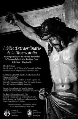 Cartel anunciador de los actos organizados por la Cofradía con motivo del Jubileo Extraordinario de la Misericordia (2.016)