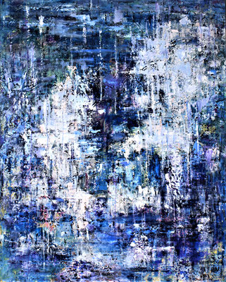 Blue, 2020, size 32x40x0,8 in, (80x100x2 cm), olej, acrylic, canvas