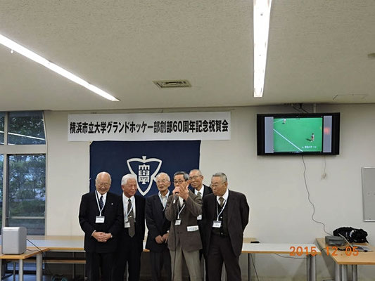 何代かまとめての紹介。６０年の年輪を感じます。現役の試合もビデオで流されました。
