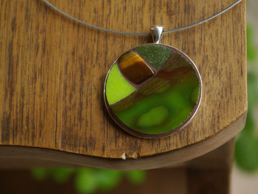 Pendentif acier - Création Sylvie Foisel-Guigues