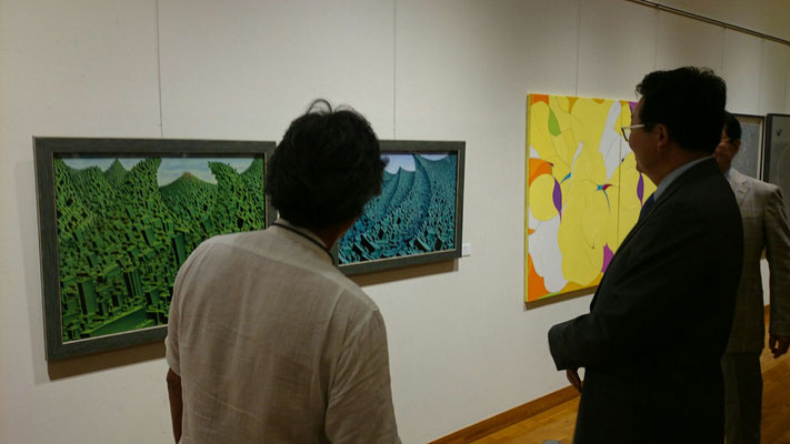 小山佐敏 水彩画5枚「AFⅠ～Ⅳ」他 肉筆画 抽象画 都市画家 直筆