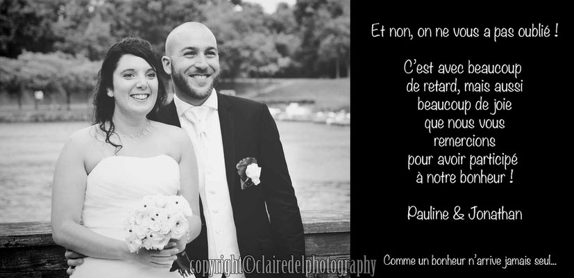 Remerciement mariage - Recto 