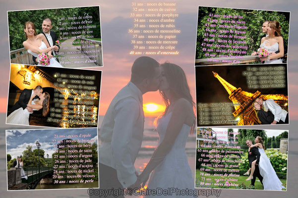 Calendrier des anniversaires de Mariage