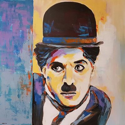 Charly Chaplin Acryl auf Leinwand 100 x 100 cm