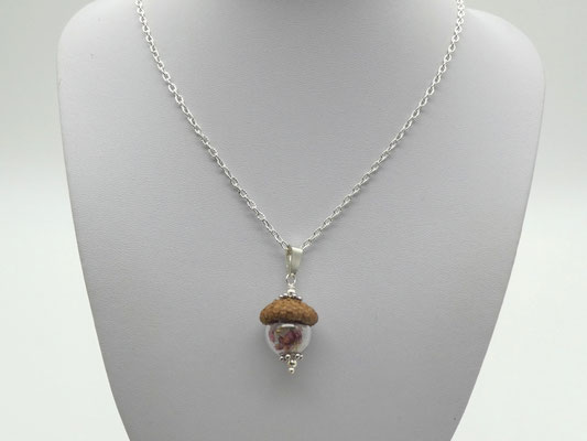 Naturschmuck-Anhänger mit Eichel + Heidekraut