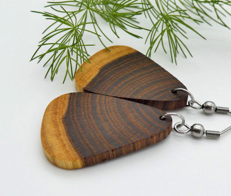 Ohrringe aus Holz - Goldregen