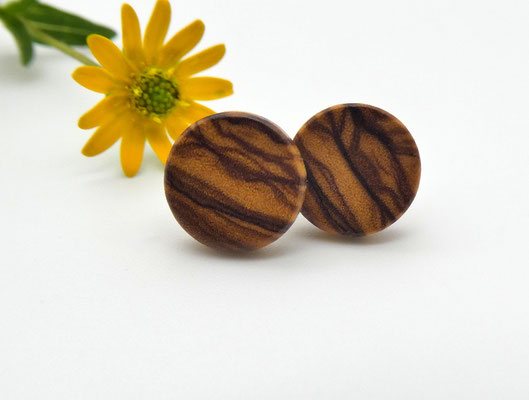 Ohrstecker aus Olivenholz 10 mm
