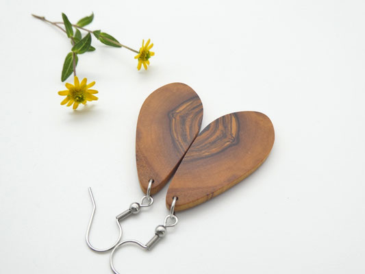 Ohrringe aus Holz - Olivenholz