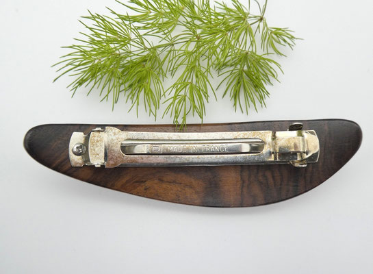 Haarspange aus Holz - Nussbaumwurzel & mittelgroße Klammer