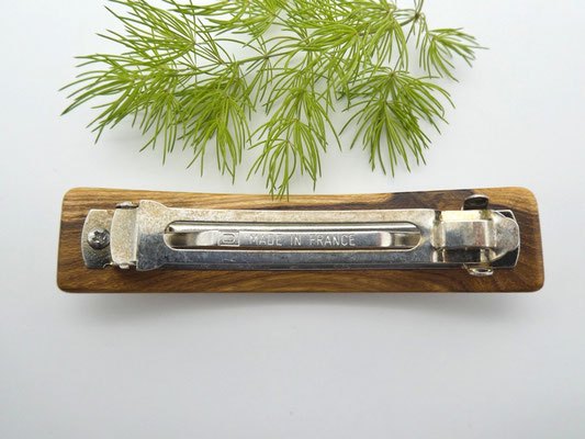 Haarspange aus Holz - Goldregen & mittelgroße Klammer