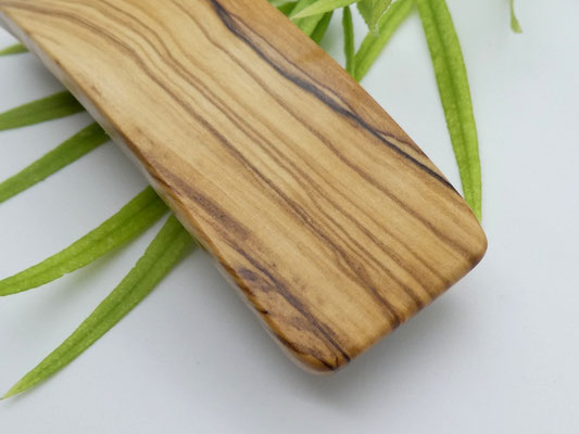 Haarspange aus Holz - Olivenholz & mittelgroße Klammer