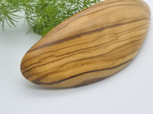 Haarspange aus Holz - Olivenholz & große Klammer