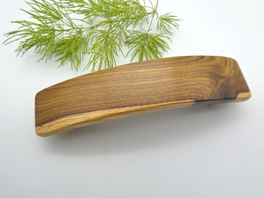 Haarspange aus Holz - Goldregen & mittelgroße Klammer
