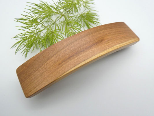 Haarspange aus Holz - Zwetschgenholz & mittelgroße Klammer