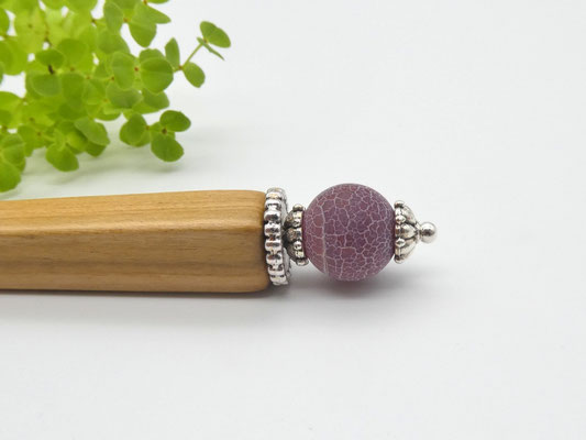 Haarstab aus Kirsche & Karneol