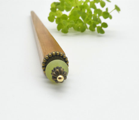 Haarstab aus Kirsche & Serpentin