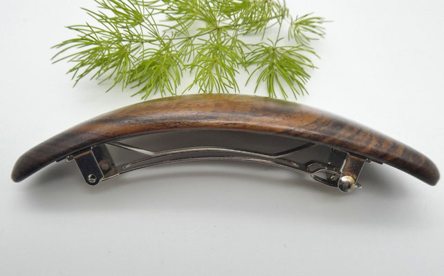 Haarspange aus Holz - Nussbaumwurzel & mittelgroße Klammer