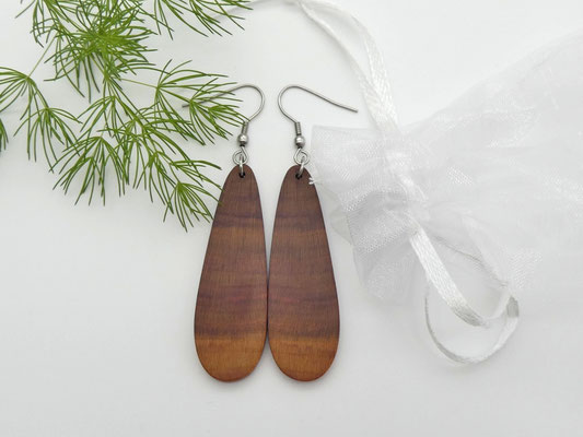Ohrringe aus Holz - Zwetschge