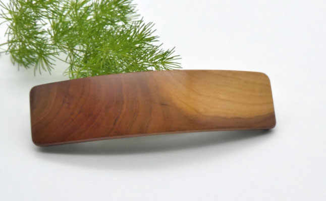 Haarspange aus Holz - Zwetschge & große Klammer