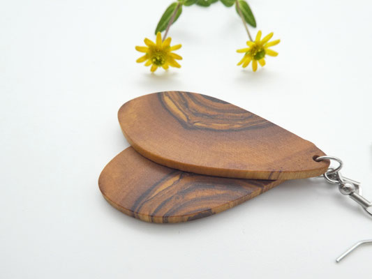 Ohrringe aus Holz - Olivenholz