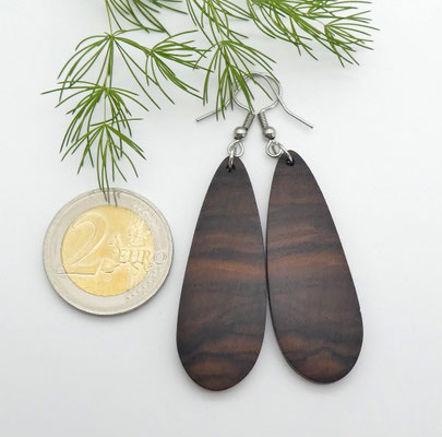 Ohrringe aus Holz - Nussbaumwurzel