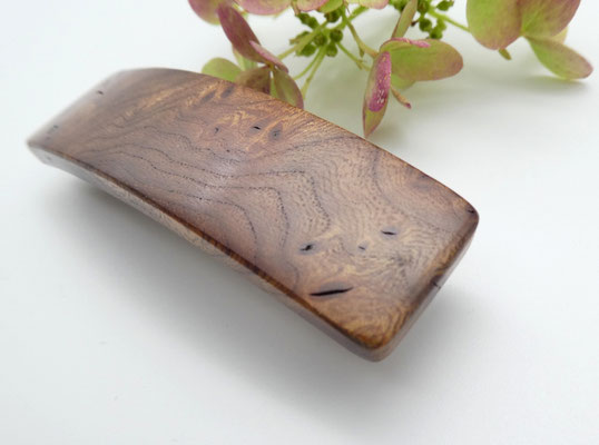 Haarspange aus Ulmenmaser & kleine Klammer