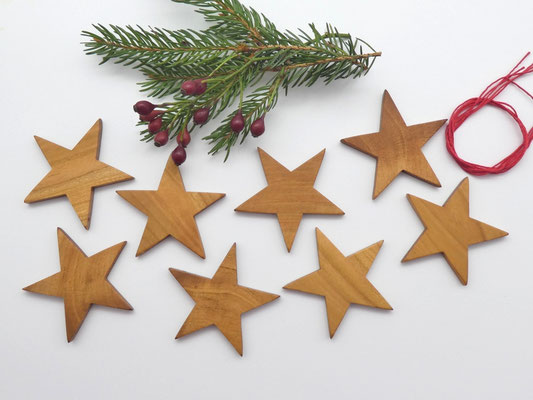 8 Holzsterne aus Kirsche