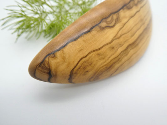 Haarspange aus Holz - Olivenholz & mittelgroße Klammer