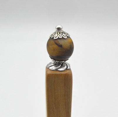 Haarstab aus Kirschholz & Tigerauge