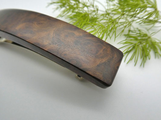 Haarspange aus Holz - Nussbaumwurzel & mittelgroße Klammer