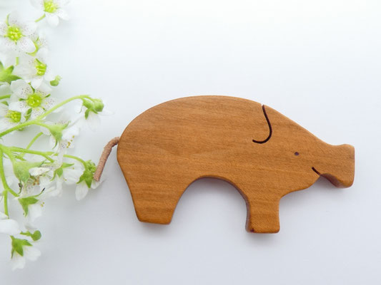 Schwein Magnet aus Apfelholz